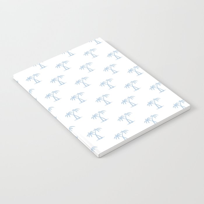 Pale Blue Palm Trees Pattern Notebook