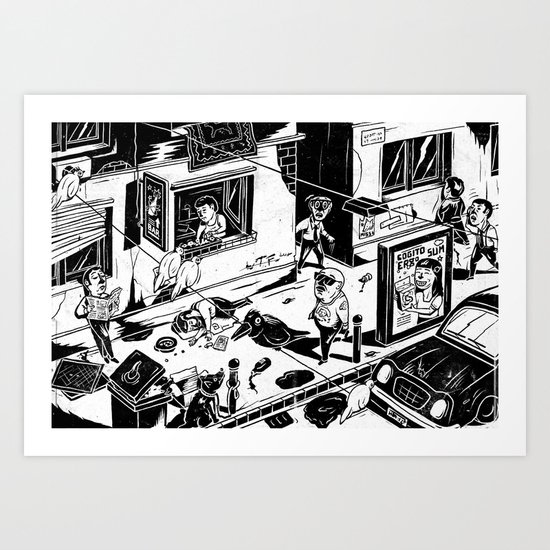 Pipien Molestus in the city Art Print