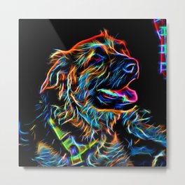 Neon Dog Metal Print