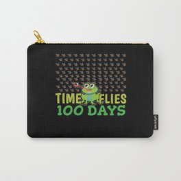 Days Of School 100th Day Flies Kawaii Frog Carry-All Pouch