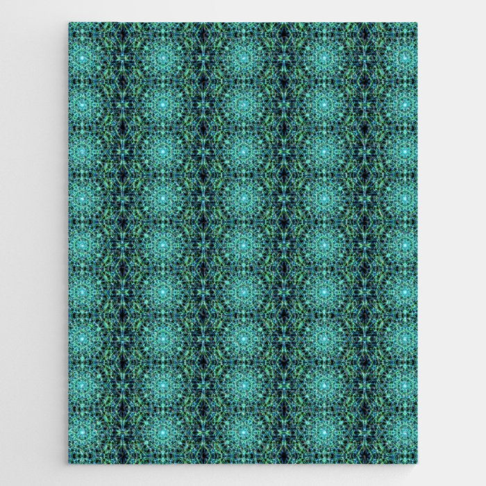 Liquid Light Series 52 ~ Blue & Green Abstract Fractal Pattern Jigsaw Puzzle