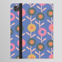 Modern Daisy Floral Pattern Light Blue iPad Folio Case