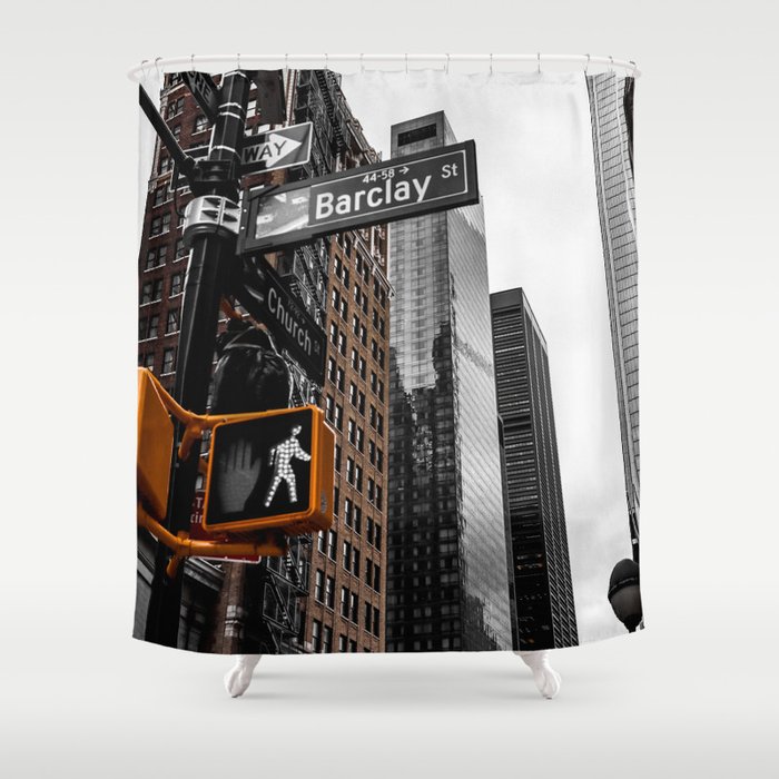 White Light City Shower Curtain