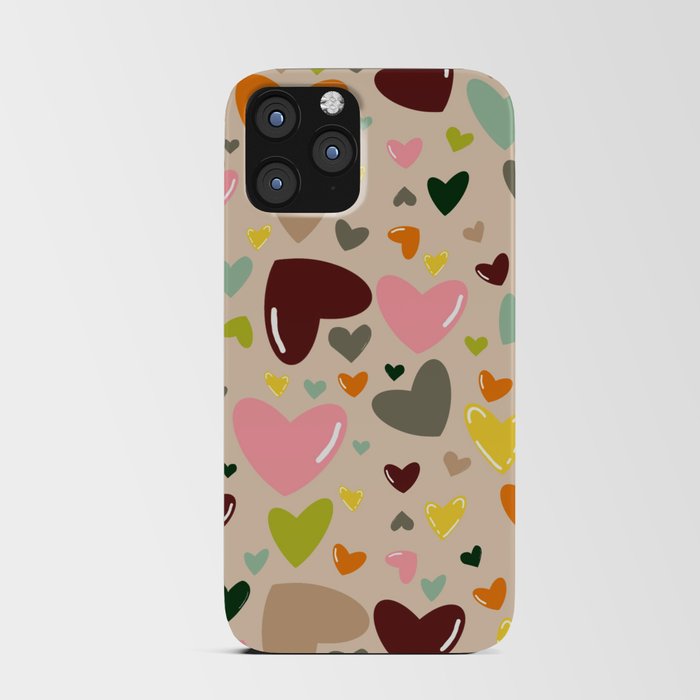 Cutie Hearts Pattern iPhone Card Case