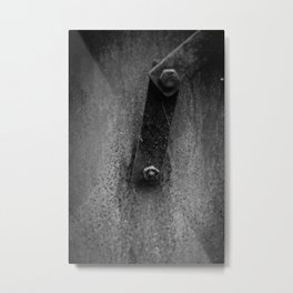 Strang machine Metal Print | Closeup, Strange, Blackandwhite, Machine, Black And White, Shadesofgrey, Rust, Photo, Burnt, Highcontrast 
