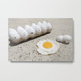 Fried Egg Metal Print | Photo, Summer, Egg, Frying, Illustrated, Eggs, Hot, Dozen, Fried, Sidewalk 