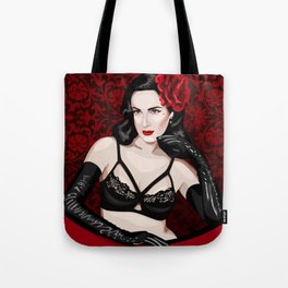 Dita Vintage Pin Up Girl Retro Fetish Red Black Poster Tote Bag