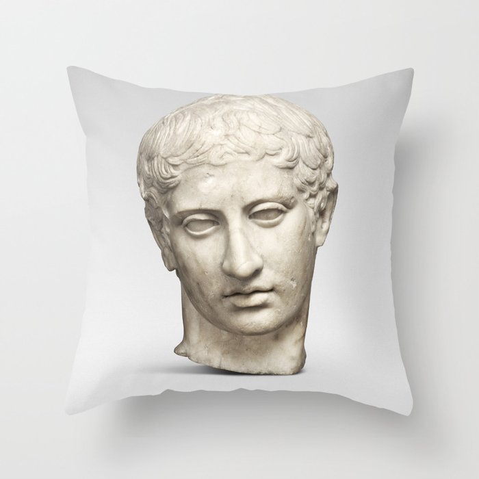 Marble Head of a Youth Throw Pillow