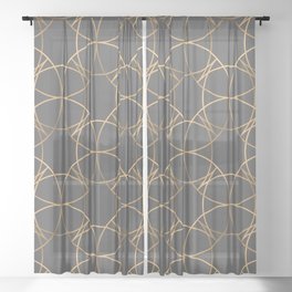 Gray and Gold Luxury Sheer Curtain