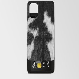 Faux Cowhide, Black and White Wild Ranch Animal Hide Print Android Card Case