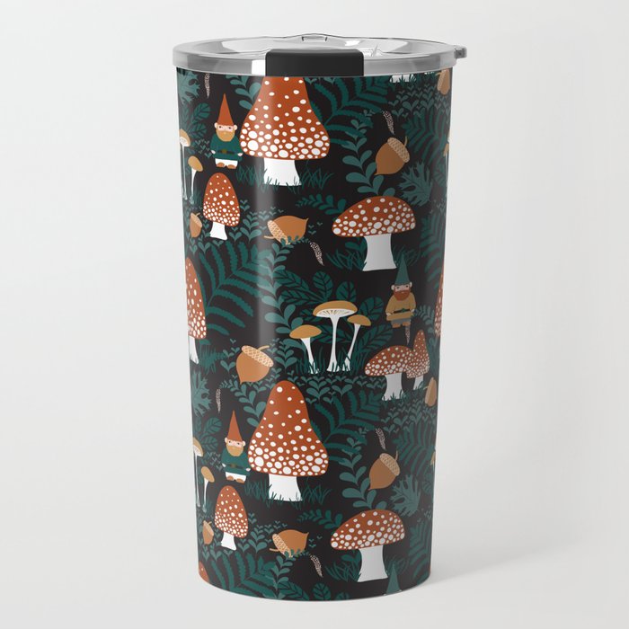 Mushroom Forest Gnomes Travel Mug