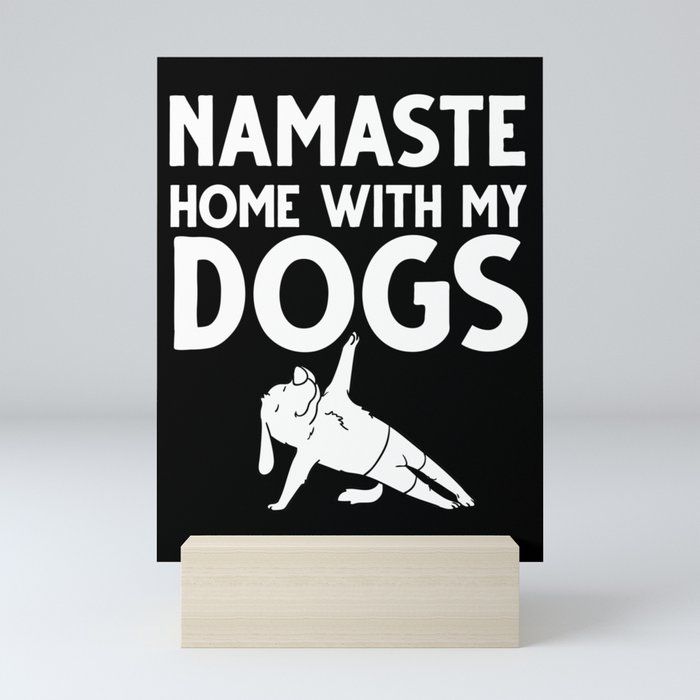Yoga Dog Beginner Workout Poses Quotes Meditation Mini Art Print