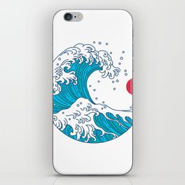 big wave japanese art style iPhone Skin