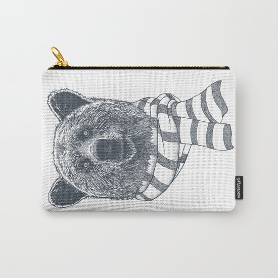 Winter Bear Drawing Carry-All Pouch