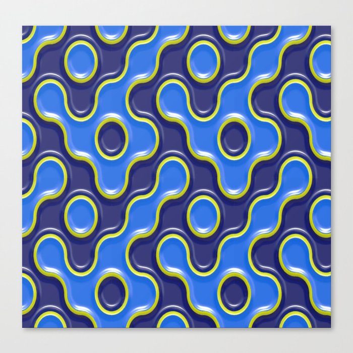 BLUE AND YELLOW BLOBS. Canvas Print