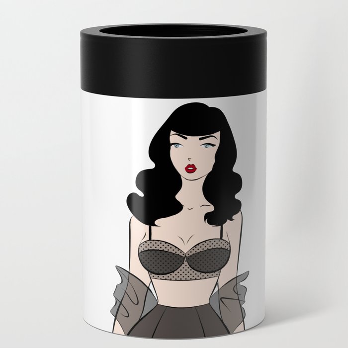 Brunette with lingerie Can Cooler