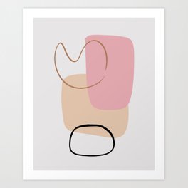 Amber Art Print | Amber, Pink, Pattern, Blush Pink, Abstract, Mid Century, Retro, Painting, Curated, Ink 