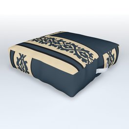 Oriental rug navy and beige Outdoor Floor Cushion