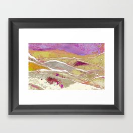  Magenta Sunset / Abstract Mountains Framed Art Print