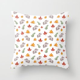 Fall Leaves Pattern Throw Pillow