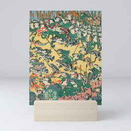 Frog Battle Japanese Print by Kawanabe Kyosai, 1864 Mini Art Print