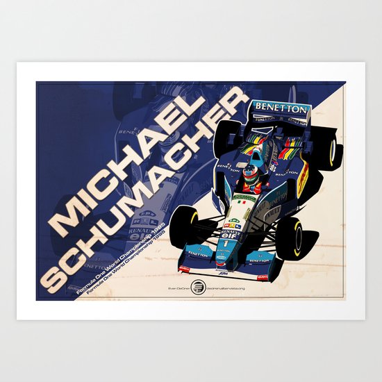 Michael Schumacher - F1 1995 Art Print