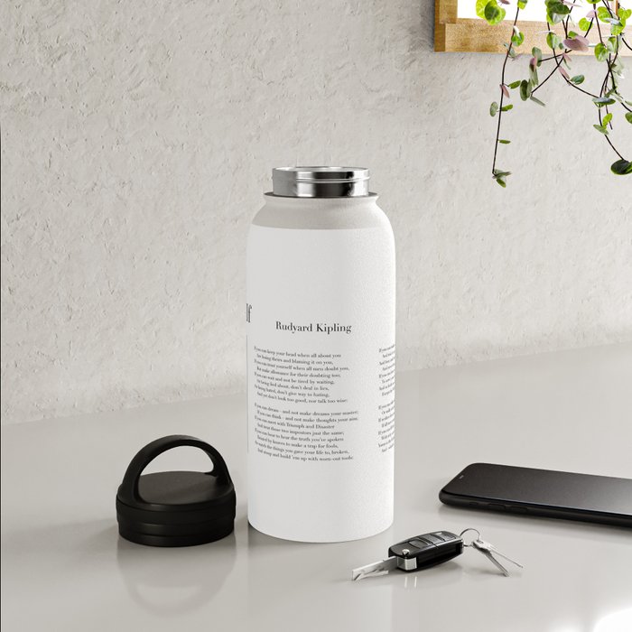 If by Rudyard Kipling Water Bottle