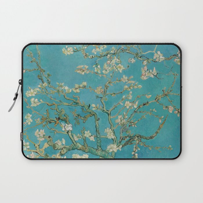 Almond Blossoms Vincent van Gogh Blue Floral Laptop Sleeve