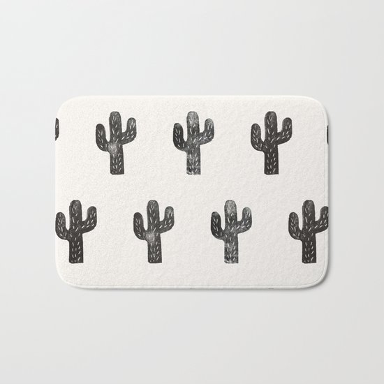 Stamped Cactus Bath Mat