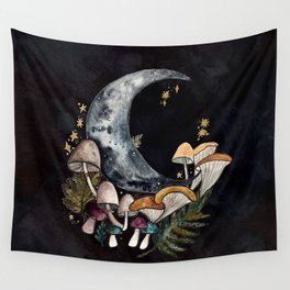 Mushroom Moon Wall Tapestry