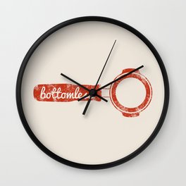 Bottomless Portafilter // Barista Espresso Machine Coffee Shop Humor Graphic Design Wall Clock