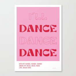 Dance,dance,dance - Wednesday Quote Poster Framed Art Print Red Canvas Print