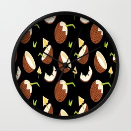 Summer Coconut Pattern Summer Gift for Men Wall Clock