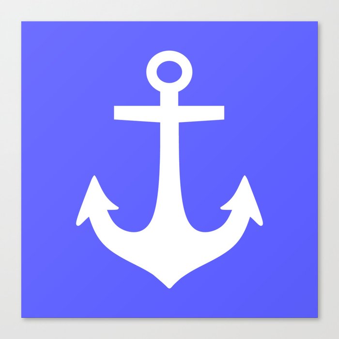 Anchor (White & Azure) Canvas Print