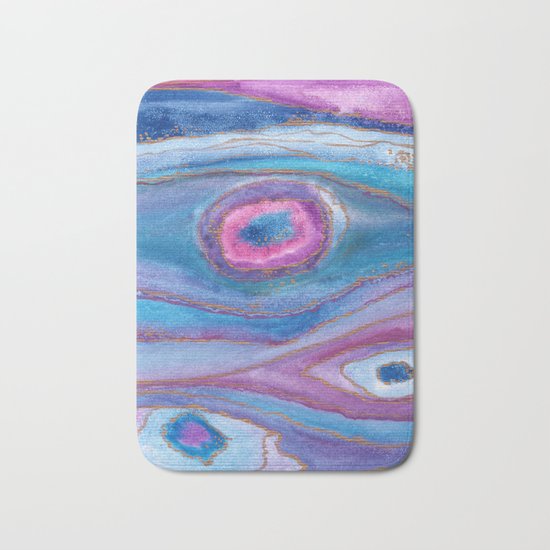 AGATE Inspired Watercolor Abstract 05 Bath Mat