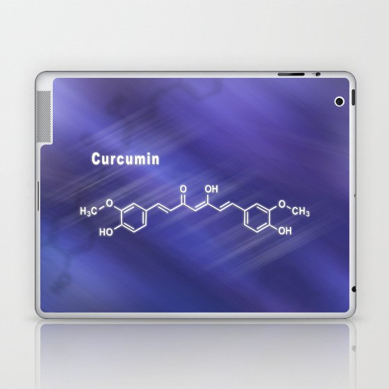 Curcumin turmeric spice, Structural chemical formula Laptop & iPad Skin
