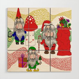 Christmas Santa, Gnome and Elf Wood Wall Art