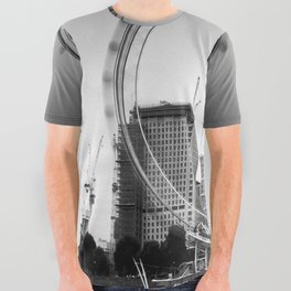Great Britain Photography - The London Eye In Black And White All Over Graphic Tee
