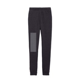 Steely Gray - vertical stripes Kids Joggers