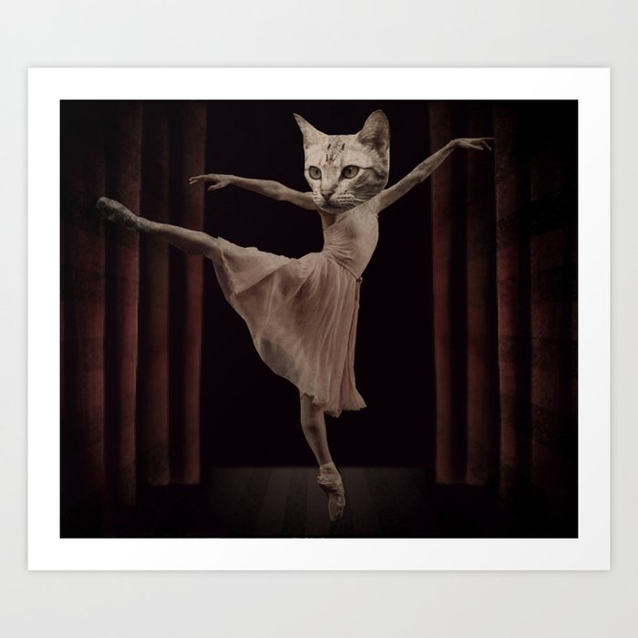 Ze Cat Bellarina Art Print