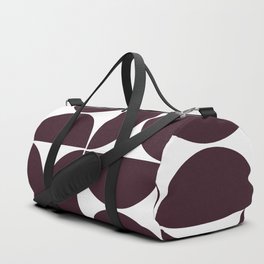Dark violet mid century modern geometric shapes Duffle Bag