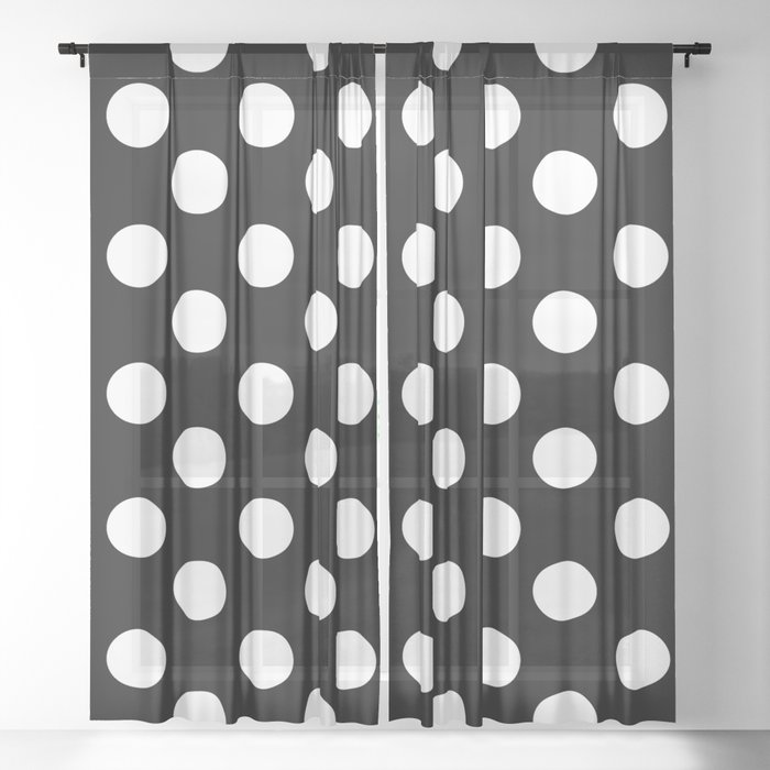 Sheer Curtain By Lxlbx8, Black Polka Dot Sheer Curtains