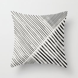Black and White Stripes, Abstract Throw Pillow