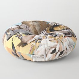 Desert African Animal Animals Group Scene Floor Pillow