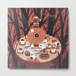 Tea party Metal Print | Illustration, Food, Nature 