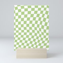 Lime Green Warped Check Mini Art Print
