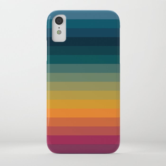 Colorful Abstract Vintage 70s Style Retro Rainbow Summer Stripes iPhone Case