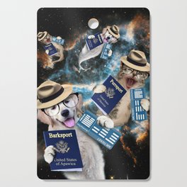 Space Galaxy Cats Dogs Tourist Cat Dog Funny Cutting Board