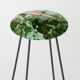 Plant Mami no 1 - monstera in pink Counter Stool