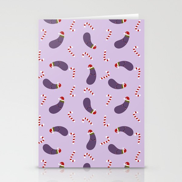 eggplant christmas Stationery Cards